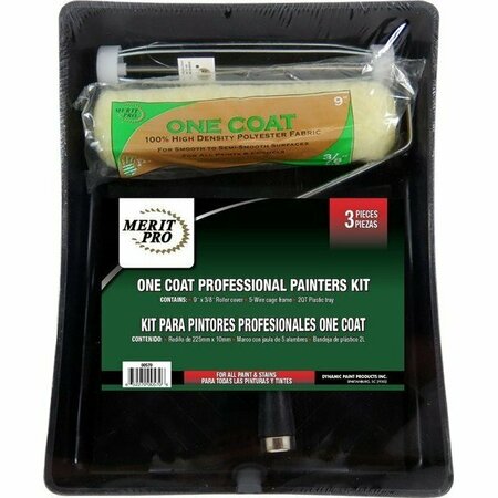 MERIT Pro 3/8in One Coat Professional Painters Roller Kit w/Plastic Tray - 3PC 00570